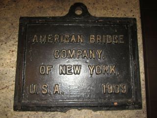 Antique1909 American Bridge Co.  Bridge Builder Cast Iron