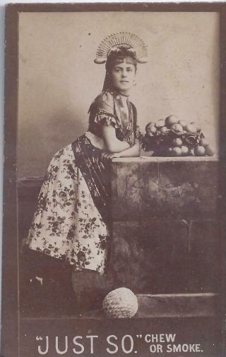 1890s? Just So Tobacco Photo Card Stage Actress? Dancer? Mademoiselle Tamzap