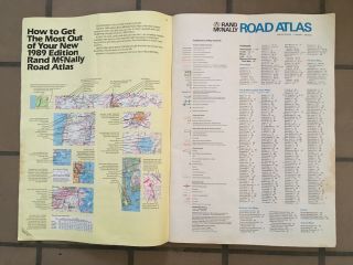 1989 Rand Mcnally Road Atlas: U.  S.  & Canada