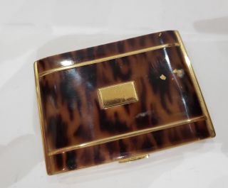 Vintage Elgin / Eam Enamel,  Gold Cigarette Case / Card Holder / Tobacco Smoking