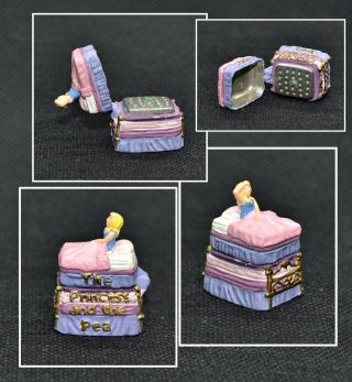 Pewter Hand Painted Tales Thimble - The Princess And The Pea