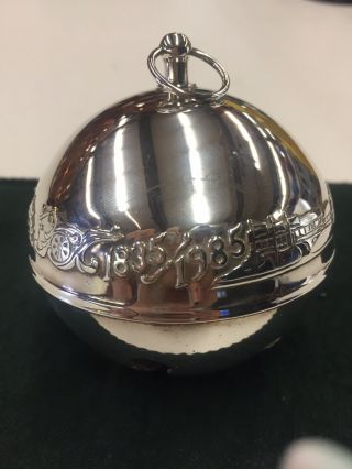 1985 Wallace Annual Silver Plate Sleigh Bell Christmas Ornament