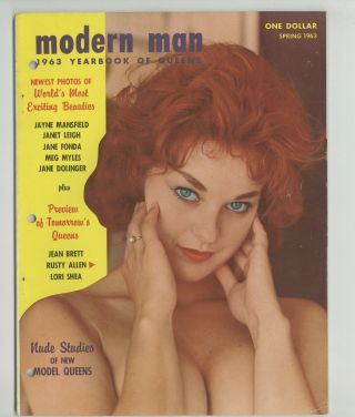 Modern Man 1963 Yearbook Jayne Mansfield Nude Multiple Hot Pin Up Models M4245