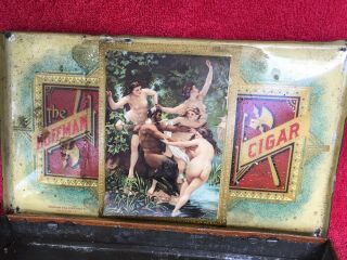 VINTAGE THE HOFFMAN HOUSE BOUQUE TOBACCO TIN ADVERTISING VICTORIAS CIGAR SIGN 3