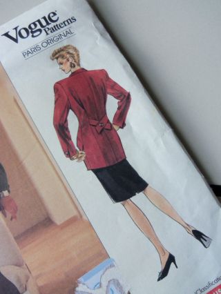 Vtg VOGUE Christian Dior Pairis Couture SUIT Jacket Skirt Pattern 14 2