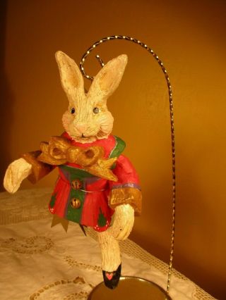 Vintage House Of Hatten Rabbit Ornament Reach For The Stars Jester 1992 8.  5 In.