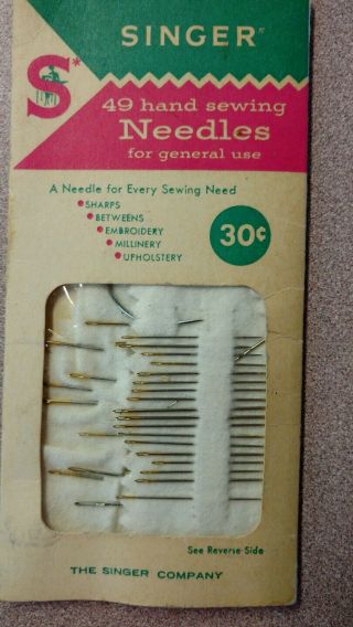 Antique Singer 49 Hand Sewing Needles For General Use