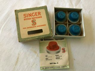 Vintage Singer Stitch Patterns For Automatic Zigzagger Set No 3 1955 Blue