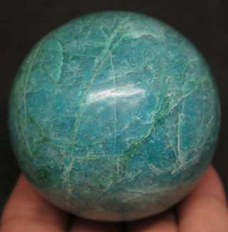 57mm 9.  1oz Natural Blue Chrysocolla Crystal Sphere Ball