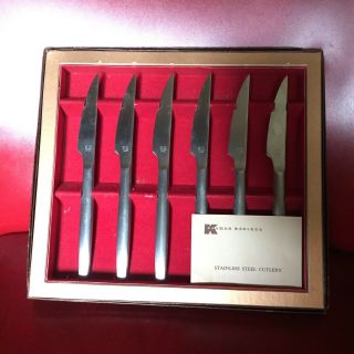 Vintage Kalmar Designs Set Of 6 Steak Knives Stainless Steel Mid Century Modern