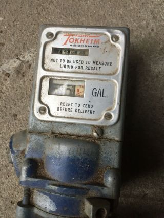 Vintage •tokheim• Old Service Station Oil Antique Auto Steampunk •gas Pump Head•