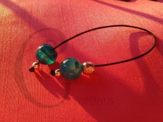 Begleri Blue Ocean Jade 12mm Beads S Plated Black Cord Greek Game Tinas Creation