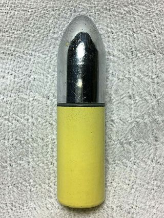 C1950 Vintage Negbaur,  Ny Chrome & Yellow Art Deco Bullet Shaped Lighter -