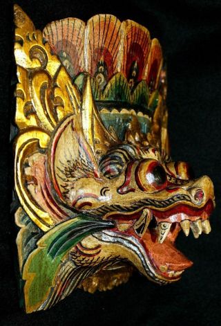 Balinese Mask Guardian Singa Lion Barong Topeng Demon Bali Wall Art carved wood 3