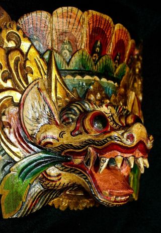 Balinese Mask Guardian Singa Lion Barong Topeng Demon Bali Wall Art carved wood 4