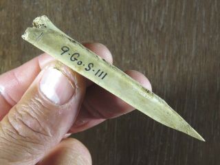 Very Fine Woodland - Mississippian Bone Awl,  Gordon Co. ,  Georgia X Beutell 3 1/2