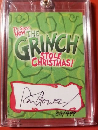 Ron Howard Autograph Signed Dr.  Seuss How The Grinch Stole Christmas Auto Card