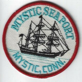 Mystic Seaport Mystic Connecticut Souvenir Patch Ship Ct