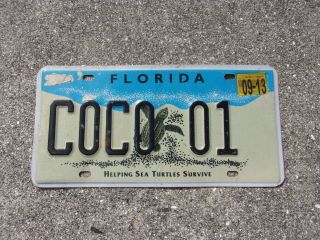 Florida 2013 Helping Sea Turtles Survive License Plate Coco 01