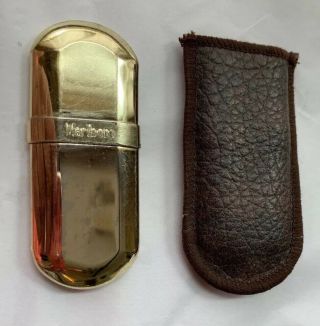 Vintage Marlboro Brass No.  6 Cigarette Lighter With Pouch