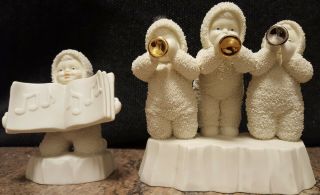 " Three Tiny Trumpeters ",  Set Of 2 Snowbabies Dept 56 56.  68888 Buy 2,  Save $$ 