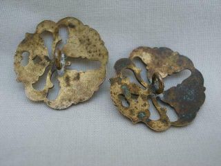 Two Antique Enamel & Gilt Metal Buttons 4