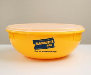 Vintage Tupperware Blockbuster Video Popcorn Storage Bowl Container