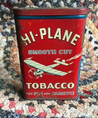 Vintage Advertising Hi - Plane Single Engine Tobacco Vertical Pocket Tin Airplane
