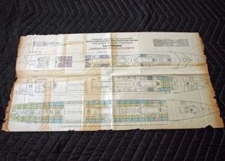 Cgt French Line Ss La Lorraine Color Coded Deck Plan