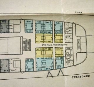 CGT FRENCH LINE SS LA LORRAINE Color Coded Deck Plan 7