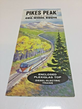 1950s Colorado Brochure - Pikes Peak Cog Wheel Route - Diesel Electric Train - Co Nfs