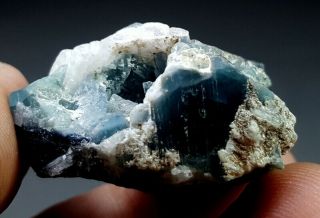 31 Grams Top Quality Blue Cap Tourmaline Crystal Specimen From Afg 3