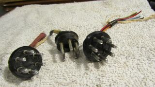 Vintage Amphenol Tube Speaker Preamp Amp Chassis 4 5 6 & 7 Pin Male Plug Set 3