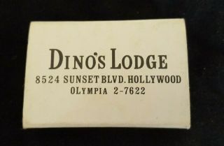 Matchbox - Dino ' s Lodge Hollywood CA Dean Martin Vintage 2