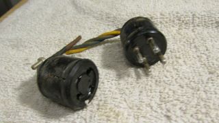 Vintage Amphenol Tube Speaker Preamp Amp Chassis 4 Pin Female Male Socket & Plug