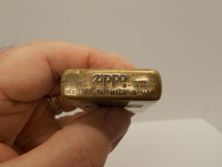 Vintage ZIPPO Bright Brass Lighter,  w/ 