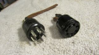 Vintage Amphenol Tube Speaker Preamp Amp Chassis 7 Pin Female Male Socket & Plug