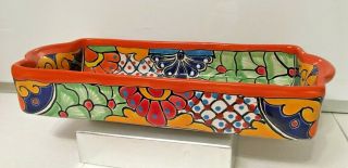 Talavera Chip Dip Mexican Pottery Appetizer Dish Plate Platter Taco Salsa Large 5