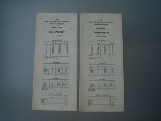 2 York Haven & Hartford Railroad Summary Of Equipment 1952