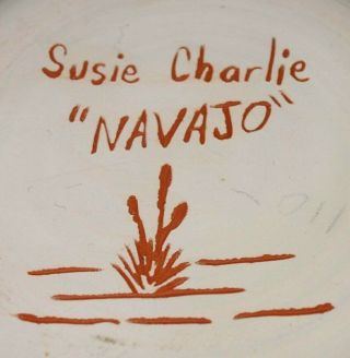Older Navajo SUSIE CHARLIE Etched Pottery Bowl Native American 6