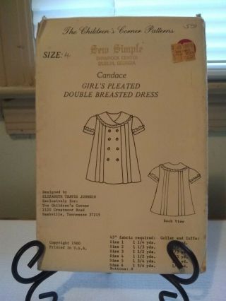 The Childrens Corner Pattern Candace Pleated Double Breasted Dress Vintage U