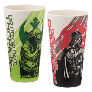 Star Wars Darth Vader And Yoda Images 24 Oz Bamboo Tumblers Drink Set