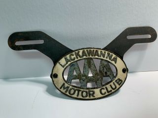 Vintage Lackawanna Pmf Aaa Motor Club License Plate Topper