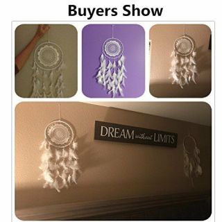 CHICIEVE Dream Catcher,  White Feather Dream Catchers for Kids Baby Bedroom Wall 2