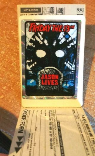 Prism Vending Machine Horror Movie Stickers Card Friday The 13th 6 Jason Lives