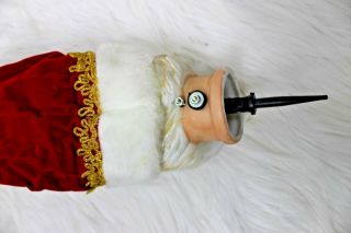 Vintage Porcelain Santa Claus Head with Hat and Pick for Doll Animated Figure 4