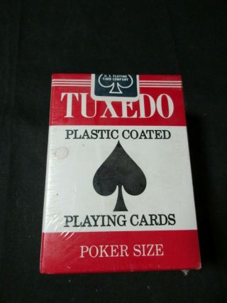 3 Pack Of Vintage Tuxedo Brand Playing Cards Uspcc Poker Red