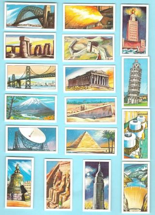 Cigarette/trade/cards.  Brownes Tea.  Wonders Of The World.  (1970).  (full Set Of 25)