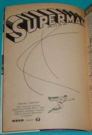 1956 Chicago Tv Guide Superman Lee Phillip Frank Fontaine Nanette Fabray
