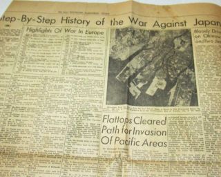 WWII AUG 14,  1945 WAR OVER PEACE HARRISONBURG VA DAILY NEWS RECORD 4 PAGES EXTRA 4